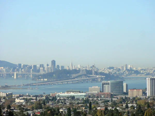 Kalifornien Oktober 2011 Flygfoto Berkeley Som Leder Till Bay Bridge — Stockfoto