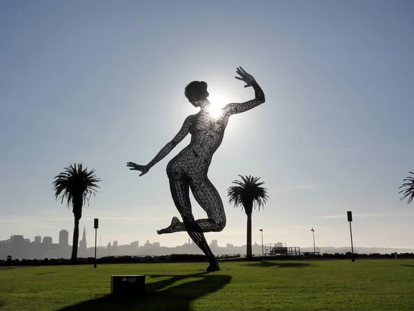 San Francisco Oktober 2011 Die Sonne Scheint Durch Die Statue — Stockfoto