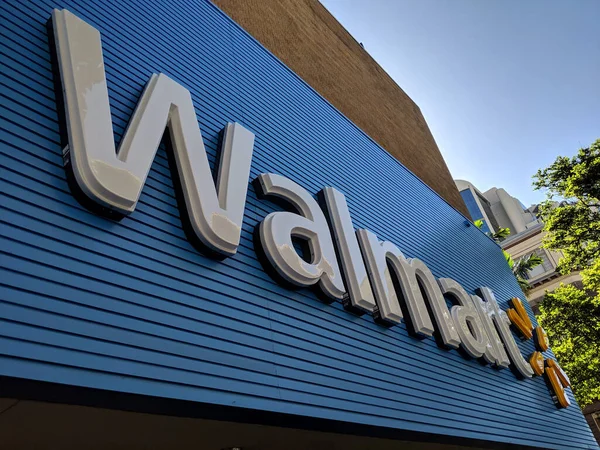 Honolulu Juni 2018 Walmart Schild Der Wand Des Kaufhauses Walmart — Stockfoto