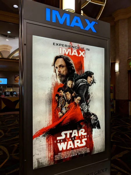 Honolulu Ledna 2018 Star Wars Last Jedi Movie Poster Imax — Stock fotografie