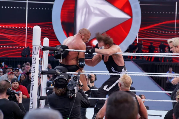 Santa Clara California March 2015 Wwe Wrestler Sting Punches Triple — Stock Photo, Image
