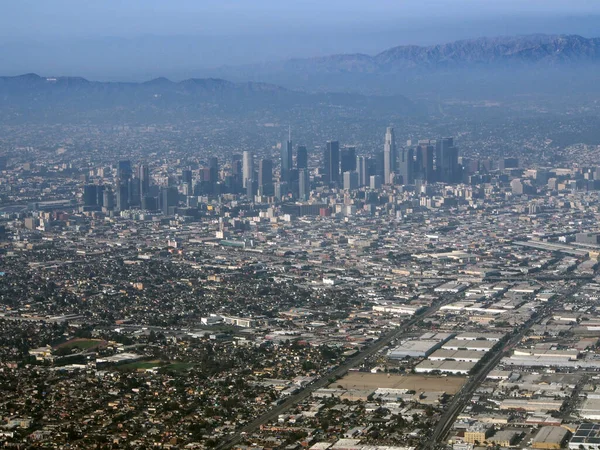 Outubro 2018 Downtown Los Angeles Vista Aérea Área Circundante Partir — Fotografia de Stock