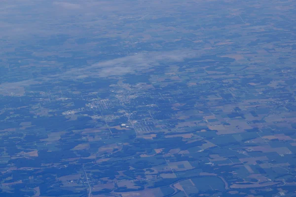 Fotografia aérea de cidade pequena cidade no leste dos EUA — Fotografia de Stock
