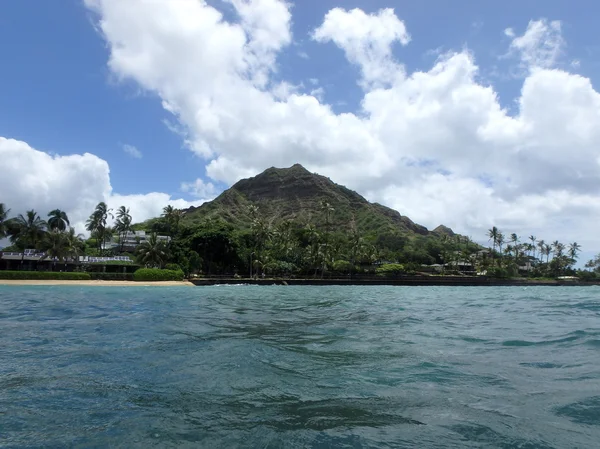 Strand, makalei beach park und diamondhead — Stockfoto