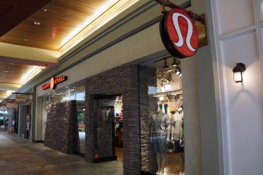 Lululemon store exterior and sign at the Ala Moana Center  clipart