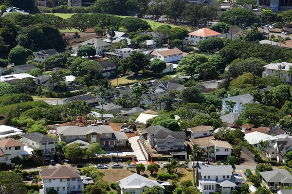 Aérea de Manoa ciudad con casa en construcción —  Fotos de Stock