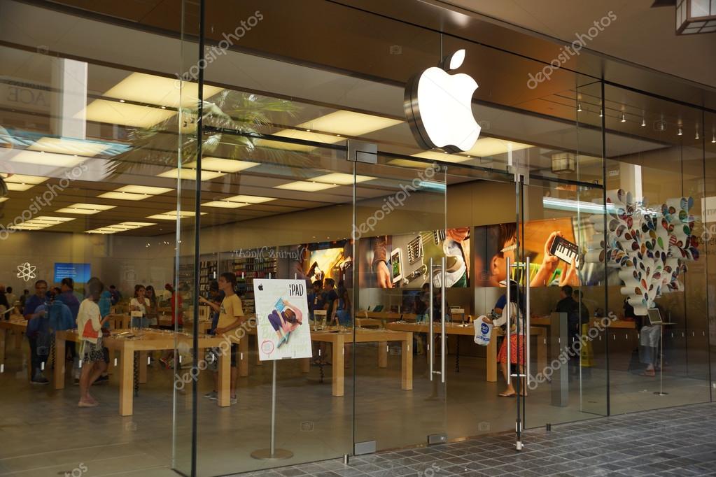 The Apple retail store in Honolulu at the Ala Moana Center adver Stock Editorial Photo