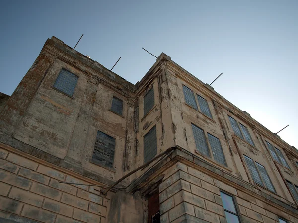 Looking upward at old Prison building — Stock Photo, Image