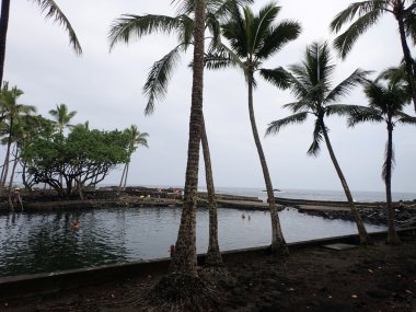 Ahalanui bahar havuzu beslenen insanlar kullanın