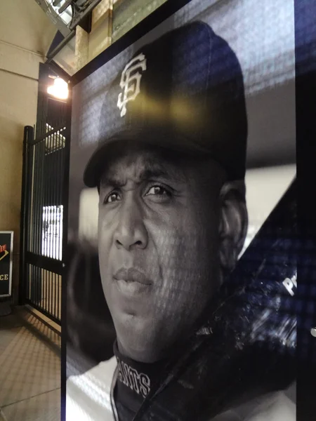 Larger than life sized poster of Home run leader and Giants lege — Stock Photo, Image