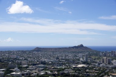 diamondhead, kapiolani park, waikiki, havadan görünümü ala wai olabilir