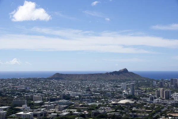 Vista aérea de Diamondhead, Parque Kapiolani, Waikiki, Ala Wai Can —  Fotos de Stock