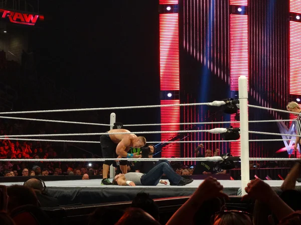 WWE Superstar John Cena set to do 'you can't see me' move on wre — Zdjęcie stockowe