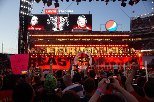 WWE Champion Brock Lesner enters arena — Stock fotografie