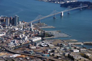 Havadan görünümü Köprüsü San Francisco Körfezi-280 karayolu ile çalışır 