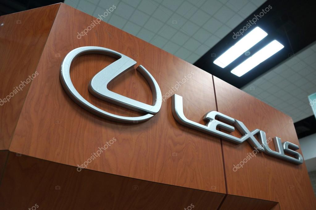 HONOLULU - MARCH 14, 2015: Lexus Logo on Wood Grain panels at the Motor Show exhibition - 2015 First Hawaiian International Auto Show at the Convention Center in Oahu, Hawaii.  March 14, 2015.