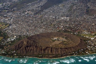 Diamondhead, Kapahulu, Kahala, Pasifik Okyanusu havadan görünümü