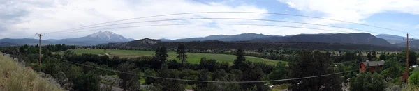 Panoramique de la ligne électrique traversant la ville de Carbondale — Photo