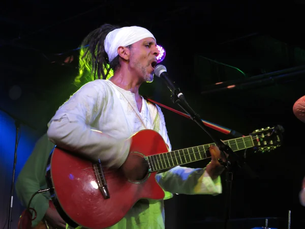 Fantuzzi canta y toca la guitarra en el Crossroads — Foto de Stock