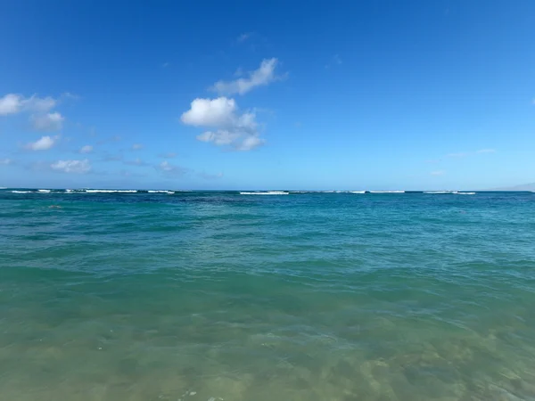 Дрібні океанічних вод Waikiki дивлячись в океан — стокове фото