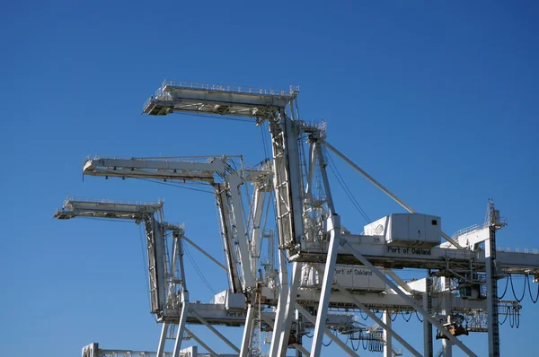 Close up of Row of large shipping crane — Stock Photo, Image