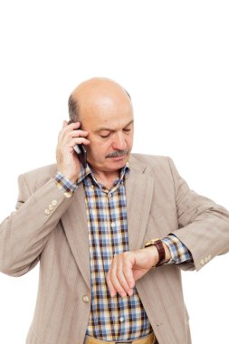 Telefonla ulaşmaya yaşlı adam saatine, görünümlü şikayet