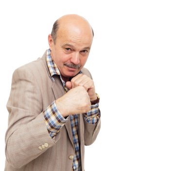 takım elbise boks yaşlı adam