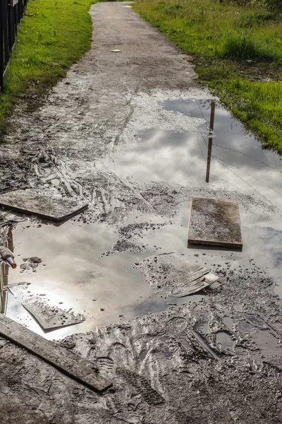 Vägen efter regn. — Stockfoto