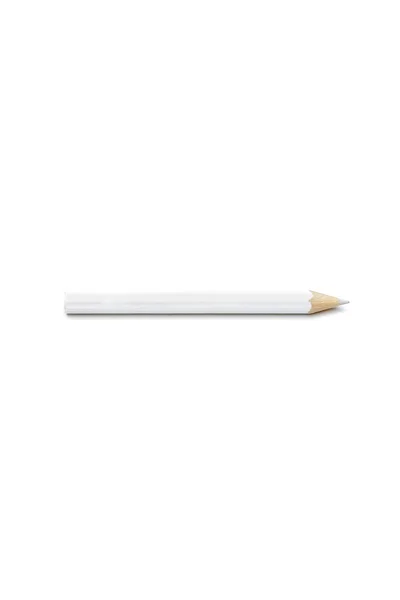 Белый карандаш на белой бумаге — стоковое фото