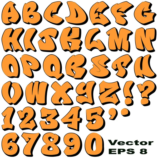 Graffiti Letters and Numbers — Stock Vector