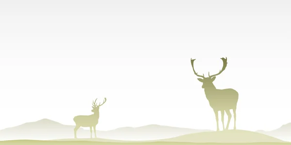 Two Male Stag Deers — Stock Vector