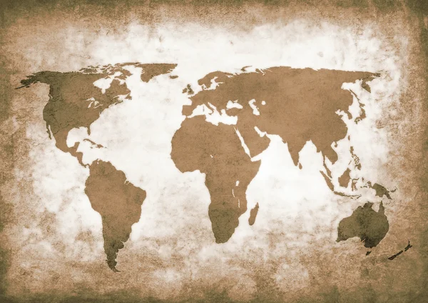 Mapa mundial de Sepia grunge — Foto de Stock