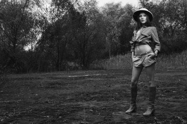 Safari kadın bataklık siyah beyaz