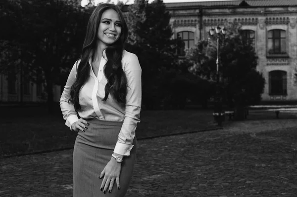 young woman in formal clothes