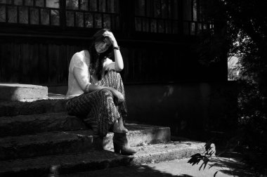 Ülke kadın güneş stripe siyah beyaz