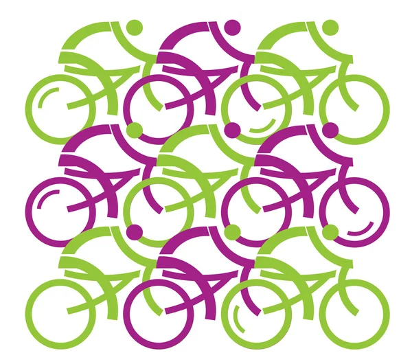 Group of cyclists. — Stock Vector