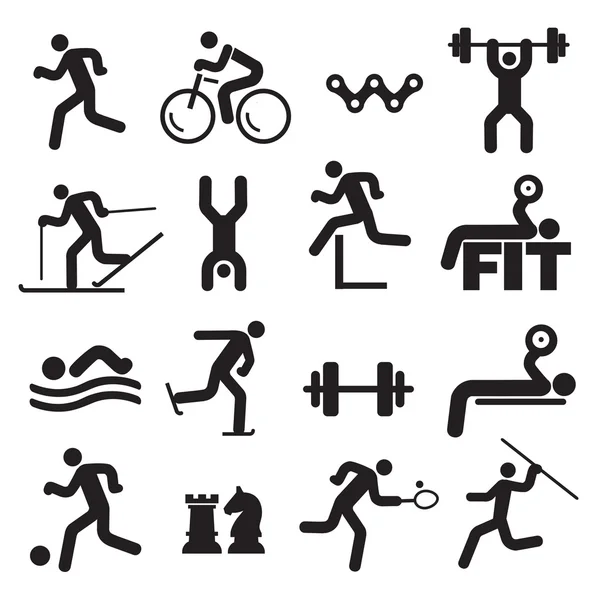 Sport fitness ikoner. — Stock vektor