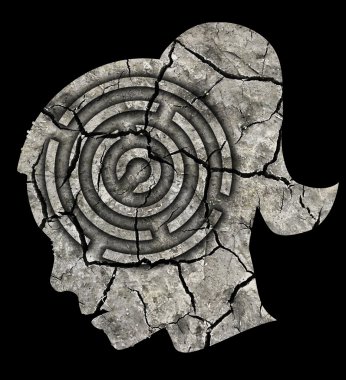 Depresif kadın siluet