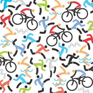 Triatlon simgeleri arka plan.