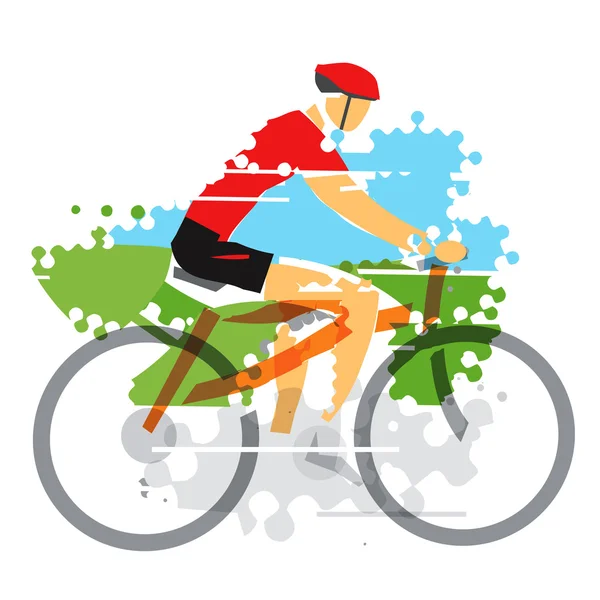 Grunge stylized cyclist . — Stock Vector