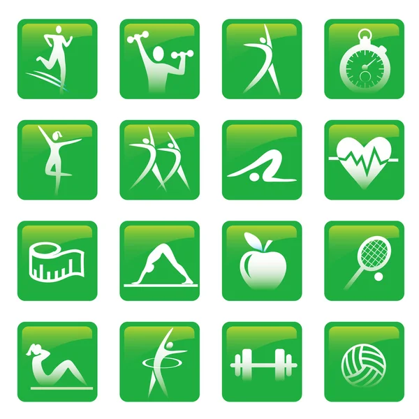 Pulsanti web Health Fitness . — Vettoriale Stock