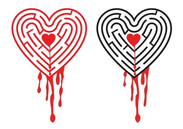 Maze bleeding heart. — Stock Vector