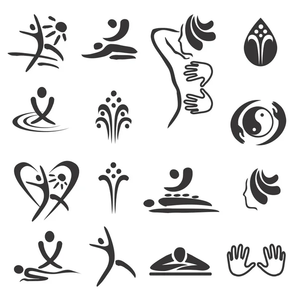 Spa massage icons. — Stock Vector