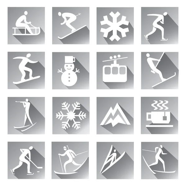 Winter sport web icons. — Stock Vector