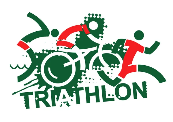 Triathlonteilnehmer — Stockvektor