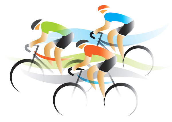 Соревнования трёх велосипедистов
.