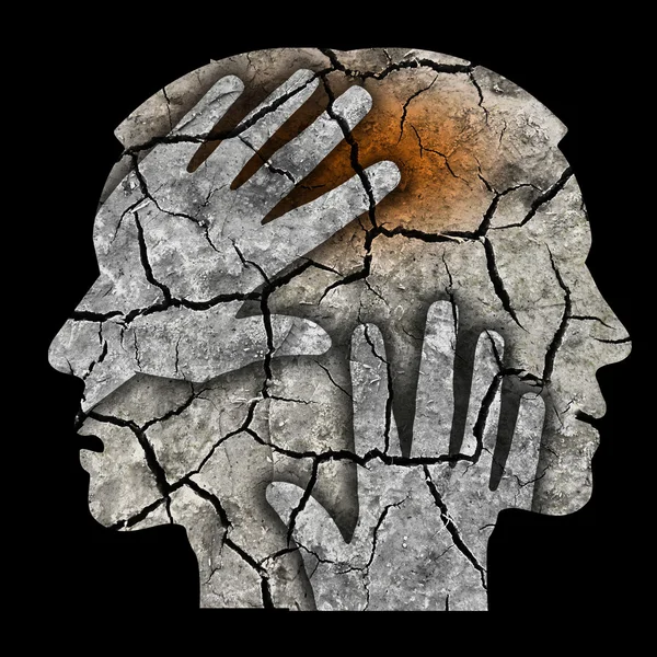 Ανδρικό κεφάλι σιλουέτα σχιζοφρένεια. — Φωτογραφία Αρχείου