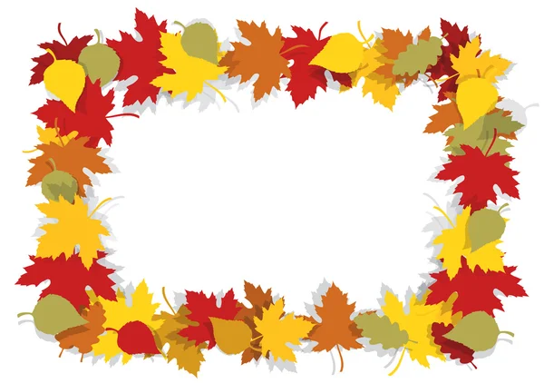 Őszi levelek dekoratív keretben. — Stock Vector