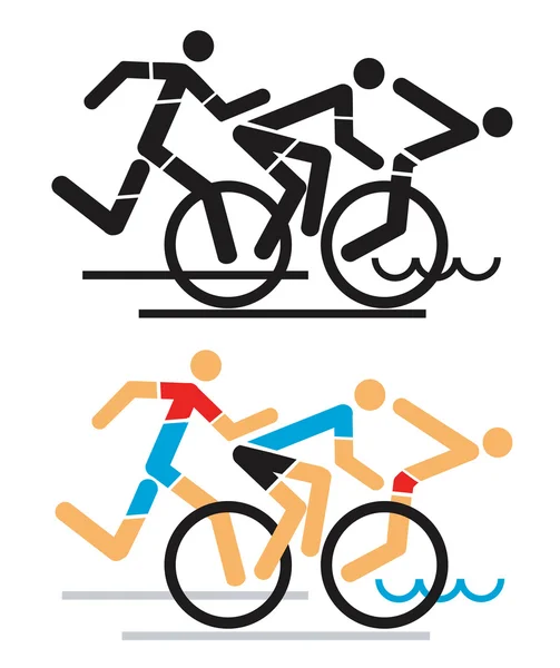 Icônes de course de triathlon . — Image vectorielle