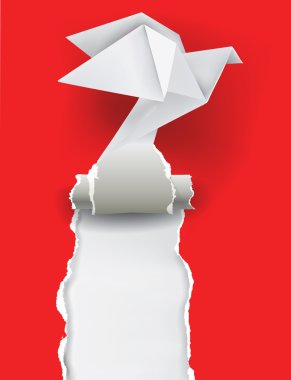 Origami güvercin kağıt kopyalama.